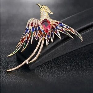 Phoenix Brooch (Red)